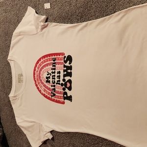 Women's Size Small Valentines Shortsleeve Shirt, "My Valentine has Paws"